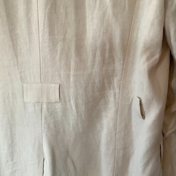 Free People oversized Olivia jacket blazer double-breasted cream large *no belt* - Picture 8 of 11